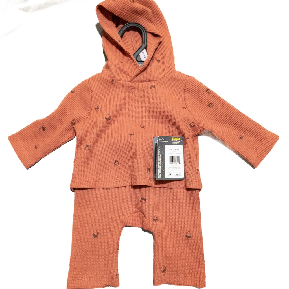 Rust Orange Baby Hoodie and Pants Set